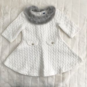 Janie and Jack Girls Dress with Faux Fur